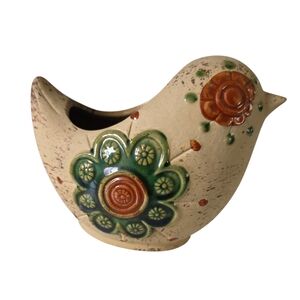 Vintage Scandinavian Folk Art Ceramic Bird EUC